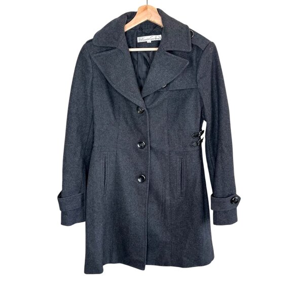 Kenneth Cole Classic Womens Gray Wool Blend Peacoat Size 6 - Picture 1 of 9